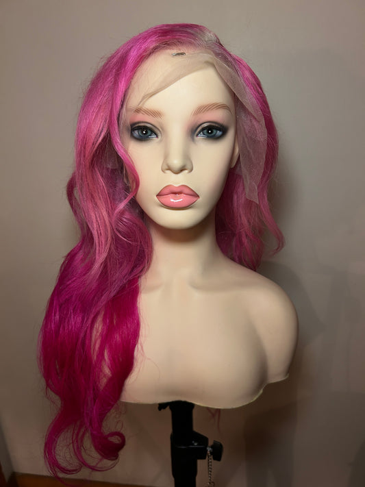 3 Tone Pink 13x 6 Lace Frontal Wig 26”
