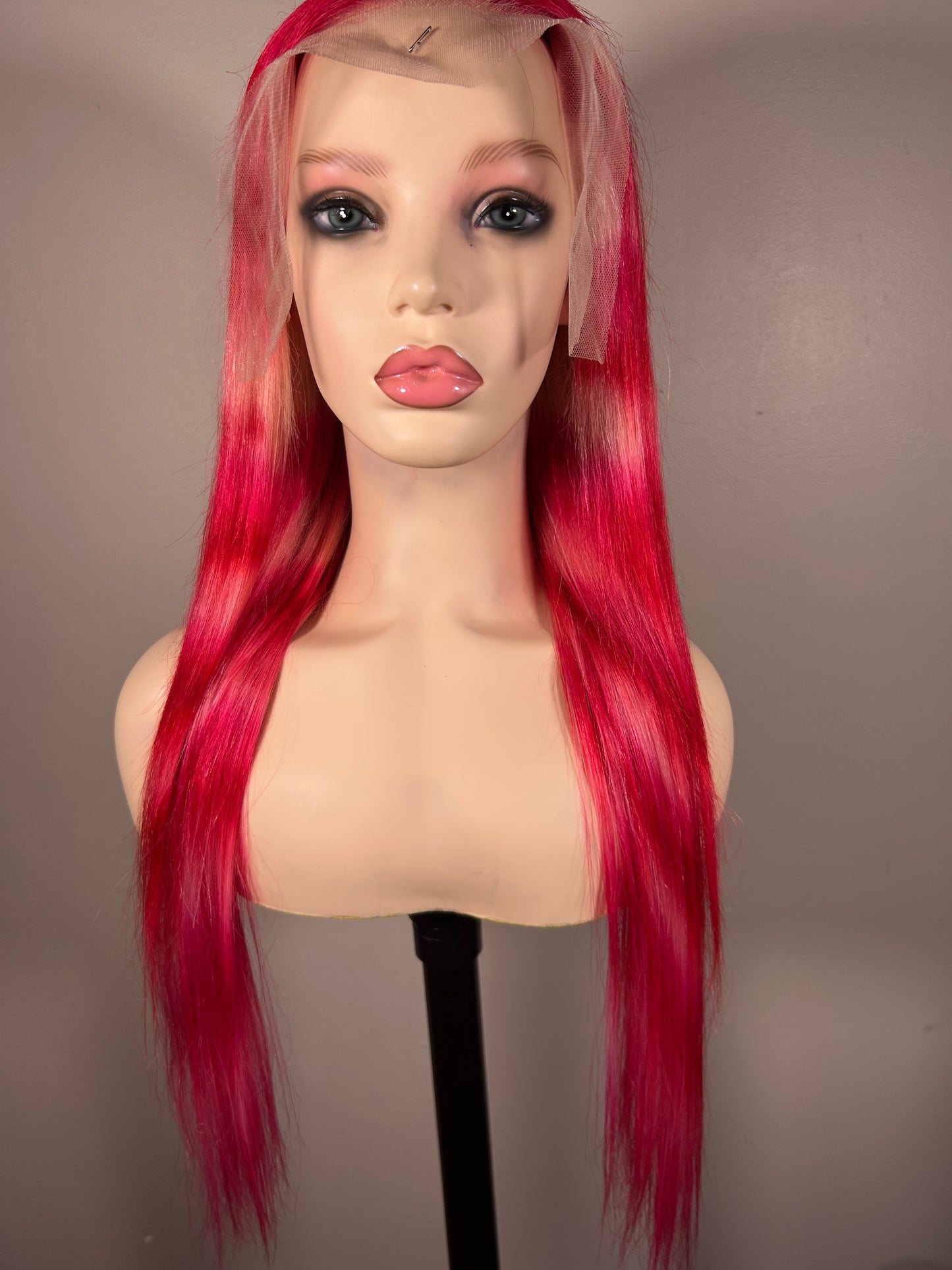 26” Pink Zebra Striped 13x6 Lace Frontal Wig