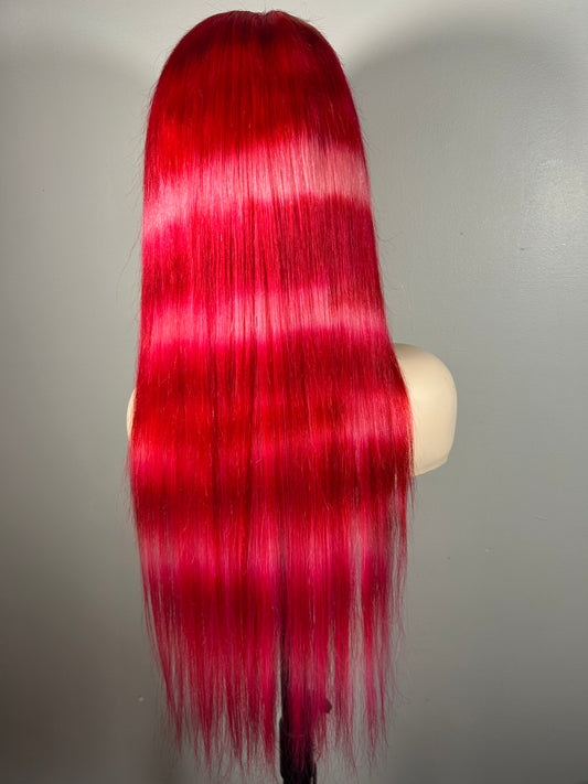 26” Pink Zebra Striped 13x6 Lace Frontal Wig