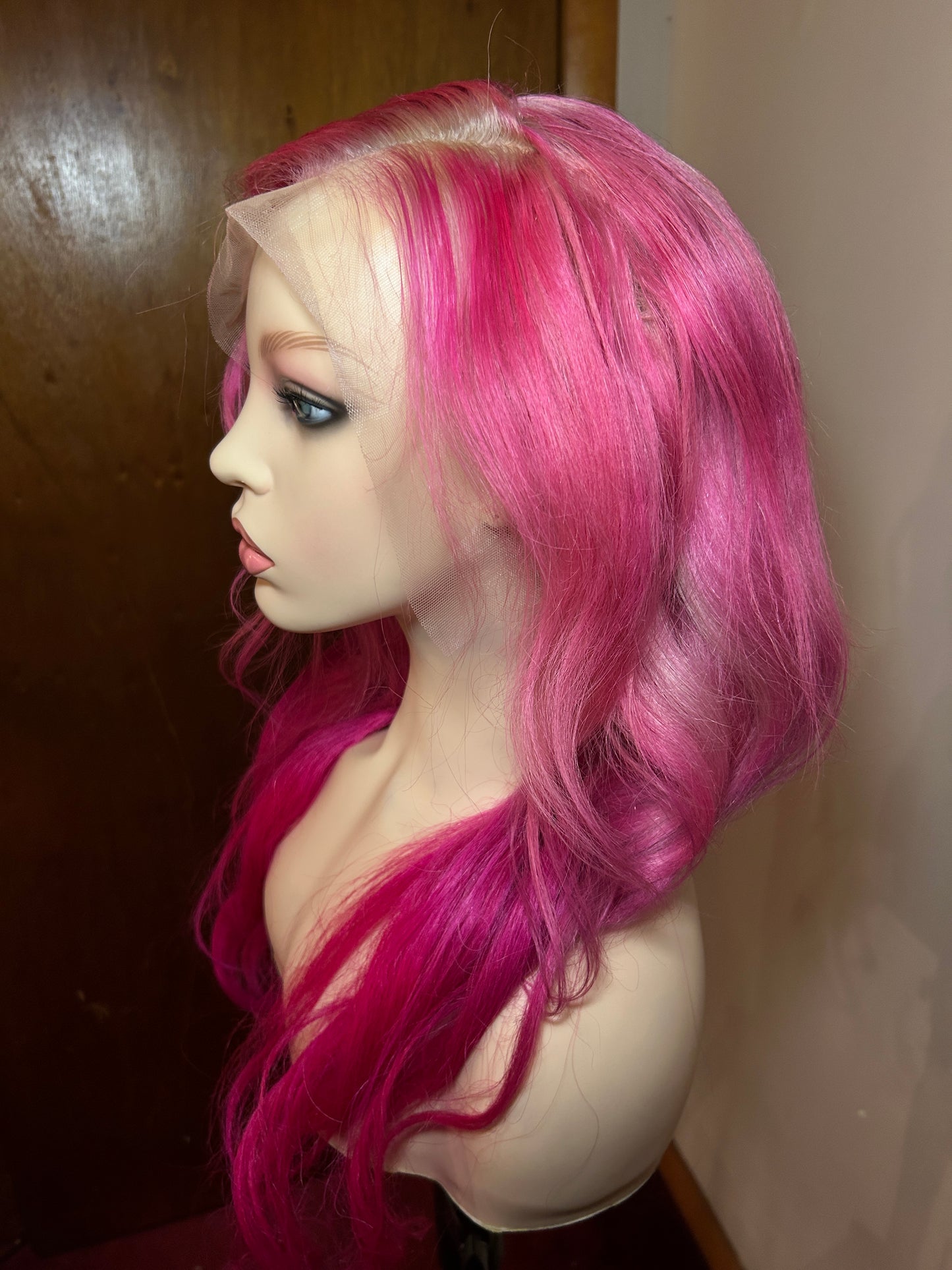 3 Tone Pink 13x 6 Lace Frontal Wig 26”